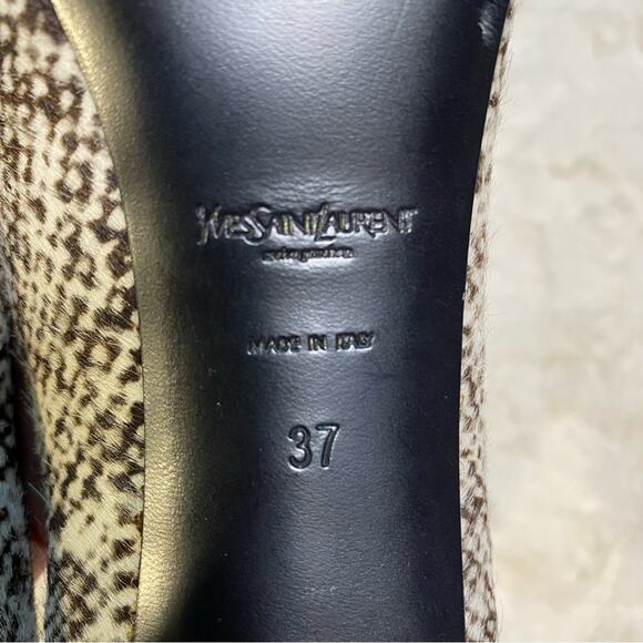 Yves Saint Laurent Tribtoo 105 Ponyhair Platform Pumps Mules Heels Size 37 - Picture 12 of 16